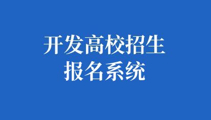 開發高校招生報名系統